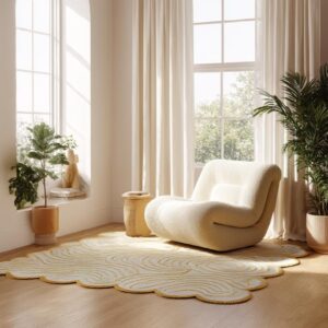Wavy Scalloped Tufted Rug